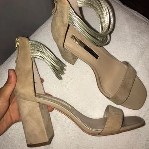 Audrey Brook Open Toed  Nude Heels